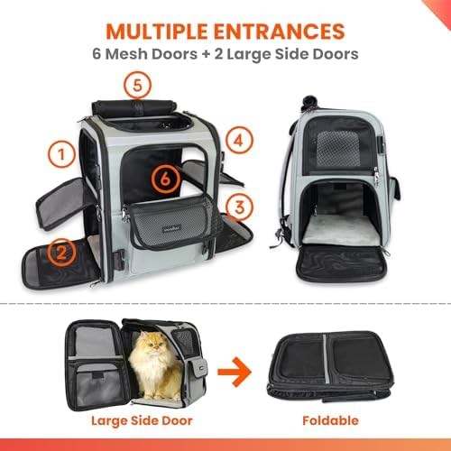 Crash-Tested Multi-Window & Expandable Cat Backpack Carrier - Image 6