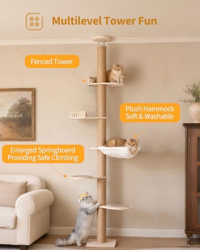 Aechonow 9.8ft Floor to Ceiling Cat Tree - Image 3