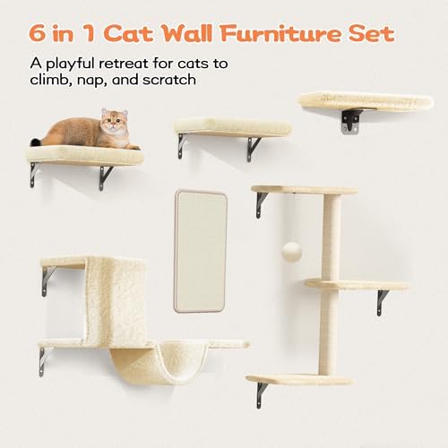 6-in-1 Wall Mounted Cat Climber Set - Image 5