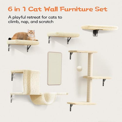 6-in-1 Wall Mounted Cat Climber Set - Image 5