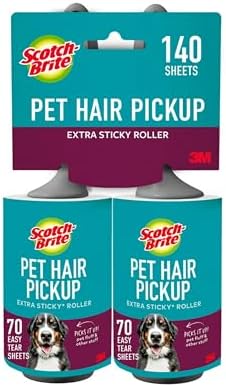 Scotch-Brite Pet Hair Extra Sticky Lint Roller, 140 Sheets Total, 2 Pack by Scotch-Brite
