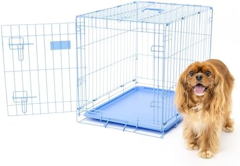 Carlson Pet Products Carlson Compact and Secure Deluxe Blue Metal Dog Crate by Carlson%C2%AEPetProducts
