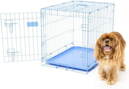Carlson Pet Products Carlson Compact and Secure Deluxe Blue Metal Dog Crate by Carlson%C2%AEPetProducts
