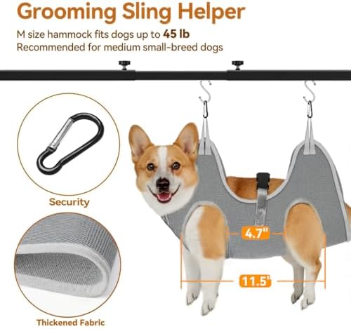 H Shape Dog Grooming Arm for Table, M Size Hammock, 31-43" W - Image 4