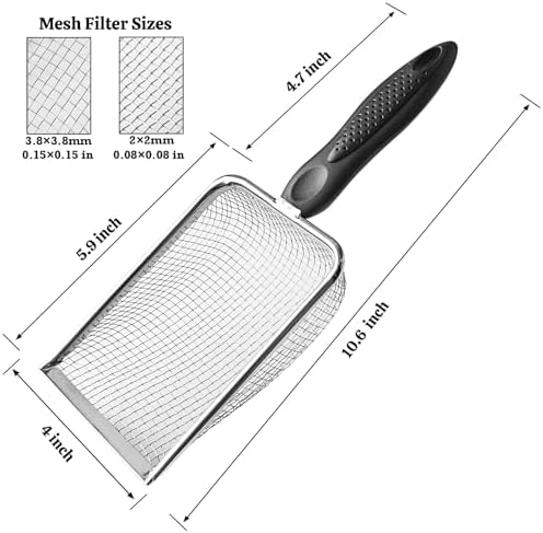 2 Packs Litter Scoop Stainless Steel Mesh Poop Scooper, Metal Litter Box Pooper - Image 2
