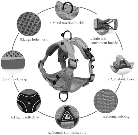 shudyear Cat Chest Harness and Leash Set Adjustable Anti-Escape Soft Mesh Cat - Image 2