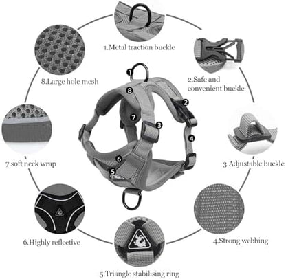 shudyear Cat Chest Harness and Leash Set Adjustable Anti-Escape Soft Mesh Cat - Image 2