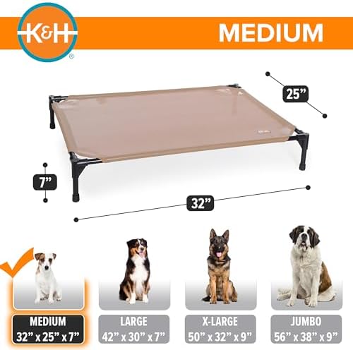 K&H Outdoor Elevated Dog Bed, Cooling Raised Dog Bed, Medium 32x25in - Image 2
