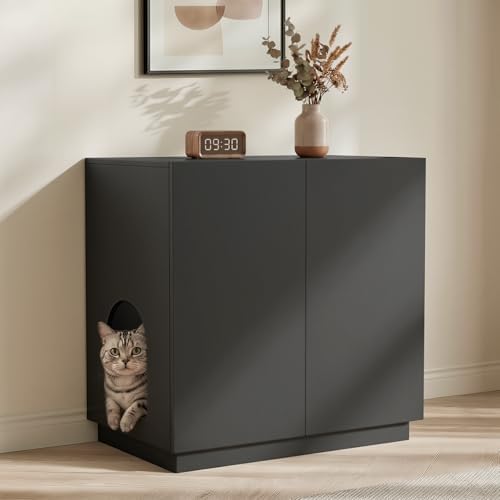 Amunrbrek Large/Tall Litter Box Enclosure, Modern Wooden Litter Box Furniture by Amunrbrek