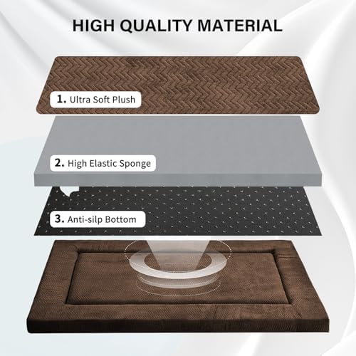 Dog Bed for Crate, Large Sized Dog Crate Beds, Washable Dogs Bed Mat - Image 3
