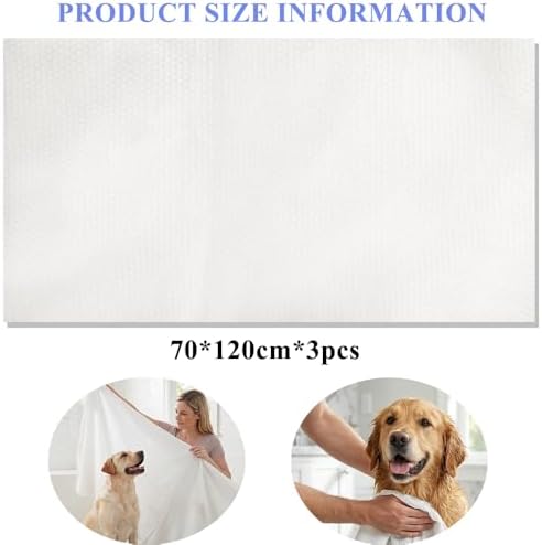 3-Pack Large Disposable Dog Towels, Absorbent Dry Wipes - Image 2