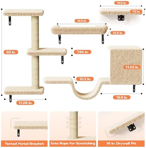 6-in-1 Wall Mounted Cat Climber Set - Image 2