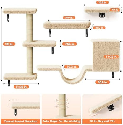 6-in-1 Wall Mounted Cat Climber Set - Image 2