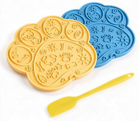 2 Pack Paw-Shaped Dog Cat Lick Mat, BPA-Free Silicone Suction Cups by Wfciosdv