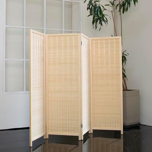 4 Panel Short Room Divider – 3.9 ft Tall Double-Side Folding Privacy Screen - Image 2
