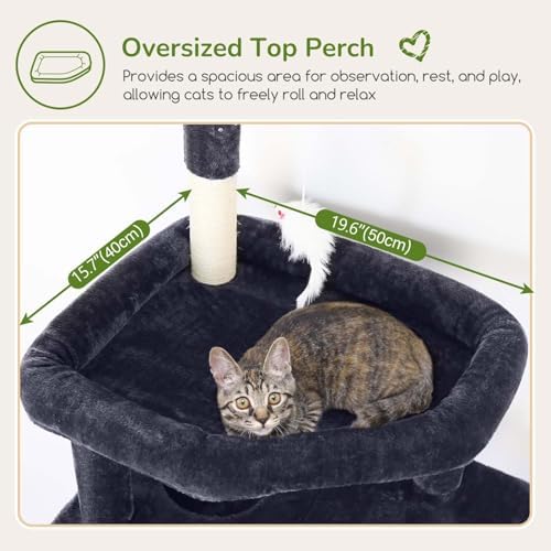 Globlazer Cat Tree for Large Adult Cats, Heavy Duty Indoor Cat Tower - Image 2