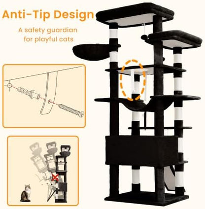 Heybly Tall Cat Tree 78-inch Multi-Level Cat Tower - Image 6