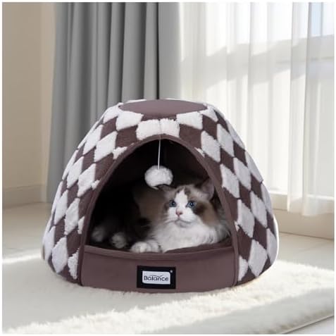 BALANCE Cat Beds for Indoor Cats, 2-in-1 Cat Bed Cave by BalancePet