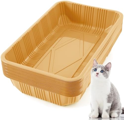 Tessco for you 30 Pack Disposable Litter Boxes for Cats, Light Brown by Tessco