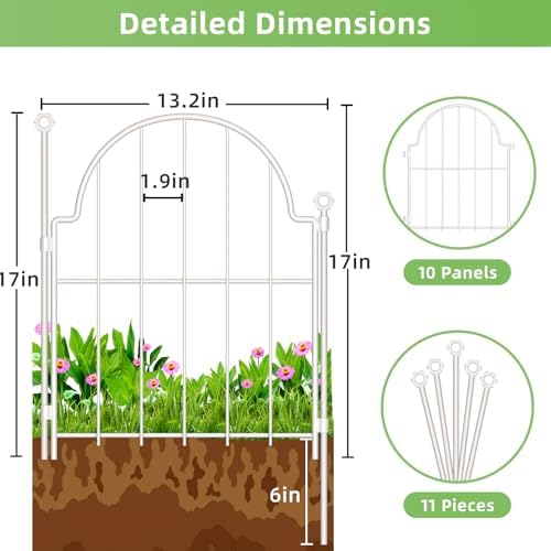 30 Pack White Decorative Garden Fence, 17in x 32ft, - Image 3