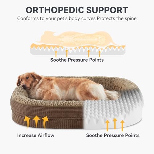 JOEJOY Orthopedic Dog Bed for Medium Dogs, Egg-Crate Memory Foam Pet Bed - Image 2