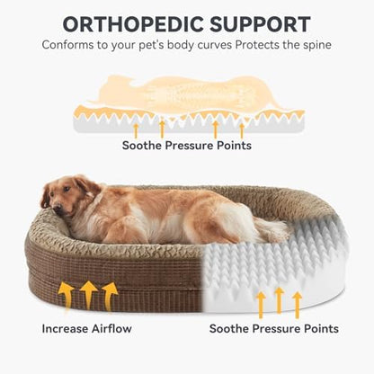 JOEJOY Orthopedic Dog Bed for Medium Dogs, Egg-Crate Memory Foam Pet Bed - Image 2
