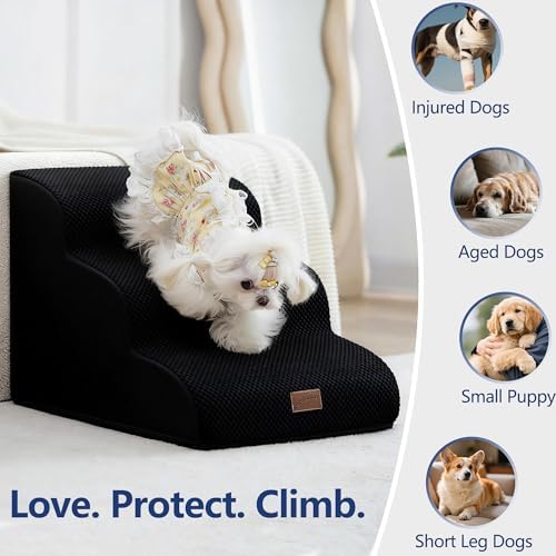 GoGoBunny Dog Stairs for Small Dogs, 3-Step Pet Steps for Couch Sofa - Image 2