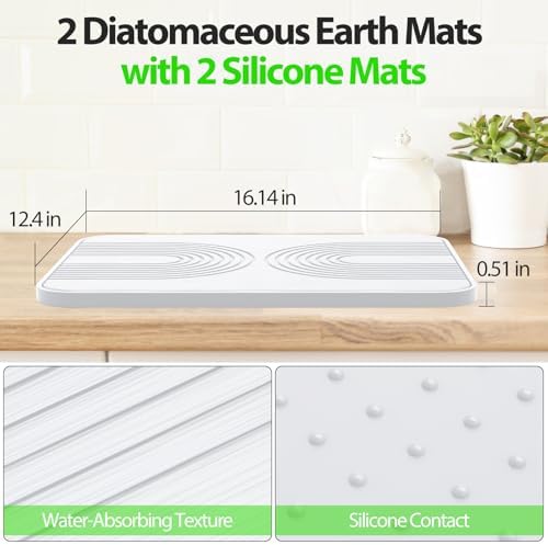 2 PCS Stone Dish Drying Mat ＆ Silicone Mat - Image 5