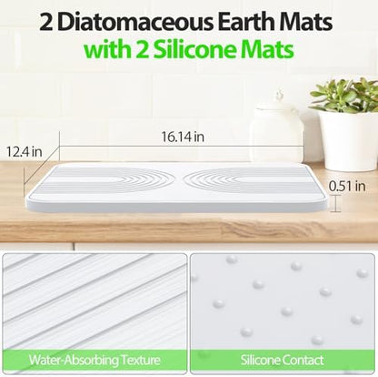 2 PCS Stone Dish Drying Mat ＆ Silicone Mat - Image 5