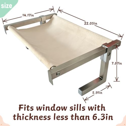 Stainless Steel Cat Window Perch Adjustable Window Cat Bed - Image 5