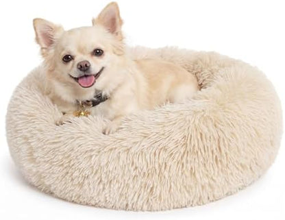 nononfish Puppy Bed for Small Dogs, Calming Donut Round Pet Bed by nononfish