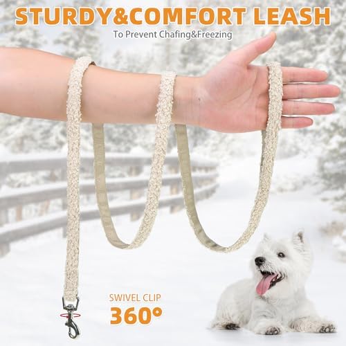 KOOLTAIL Plush Small Dog Harness and Leash Set, Warm Fleece No Pull Puppy Vest - Image 5