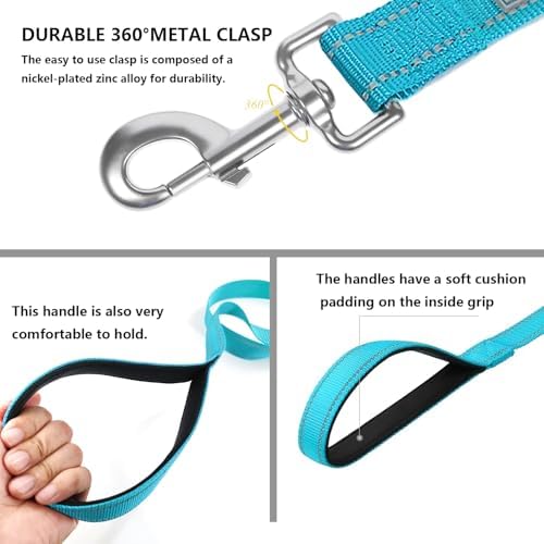 6 FT Basic Dog Leash for Small Dogs, Sky Blue - Image 4