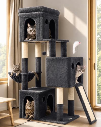 Globlazer Heavy Duty Cat Tree for Indoor Cats Large Adult, Dark Grey by Globlazer