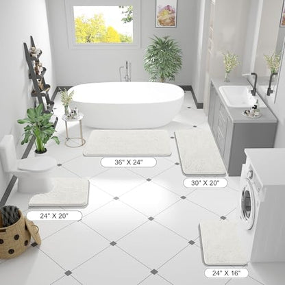 OLANLY Large Bathroom Rugs 59x35, Extra Soft Absorbent Chenille Bath Rugs - Image 2