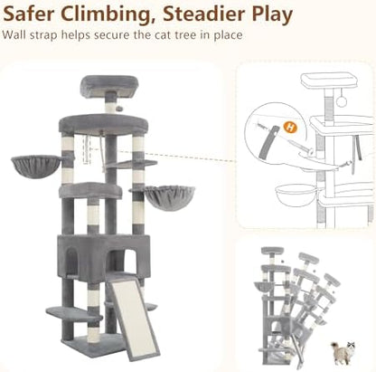 Heybly Cat Tree, 82.7″ Extra Tall Cat Tower - Image 7