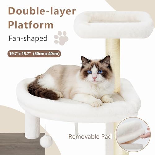 Gitelsnour Modern Cat Tree Tower, 2-Layer Condo & Perch, Big Hammock 102SG - Image 4