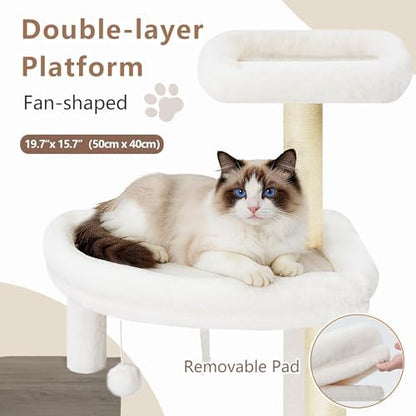 Gitelsnour Modern Cat Tree Tower, 2-Layer Condo & Perch, Big Hammock 102SG - Image 4
