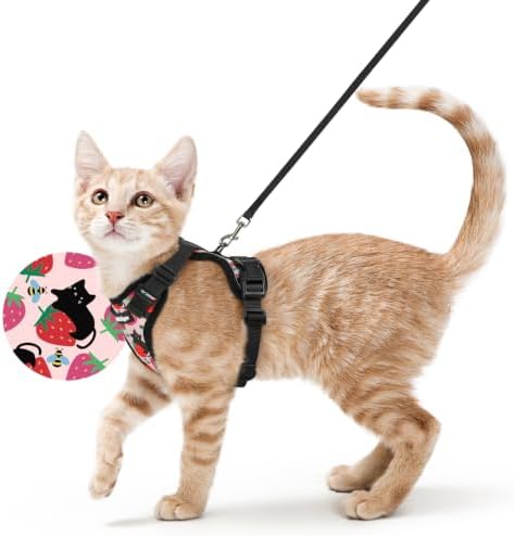 rabbitgoo Cat Harness and Leash Set, Escape Proof Vest, Berry Pounce by rabbitgoo