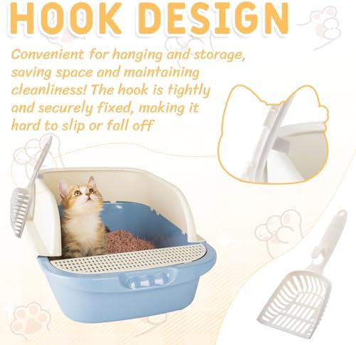 24 Pieces Cat Litter Scoop Bulk Plastic Long Handle White - Image 3