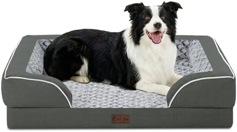 Waterproof Orthopedic Dog Bed for Medium Dogs, Dark Grey by CasaPaw