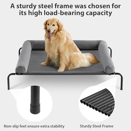 RRPETHOME Elevated Cooling Dog Cot Bed, Large Raised Outdoor Dog Bed - Image 6
