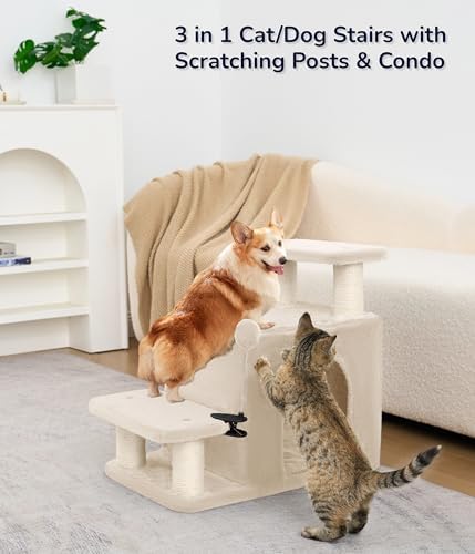 Happi N Pets Cat Stairs for Bed, Stable Pet Step - Image 2