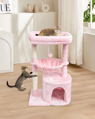 SYANDLVY Pink Cat Tree for Indoor Cats, Modern Tower - Image 6