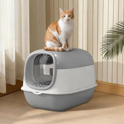 Cat Foldable Litter Box with Lid & Scoop – Middle Enclosed Anti-Splashing - Image 2