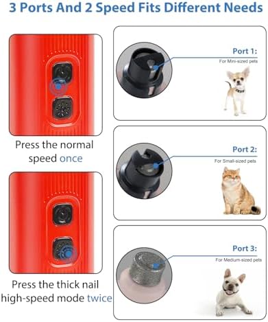 Dog Nail Grinder with New LCD Display, 25dB Quiet 2-Speed Dog Nail Trimmer - Image 4