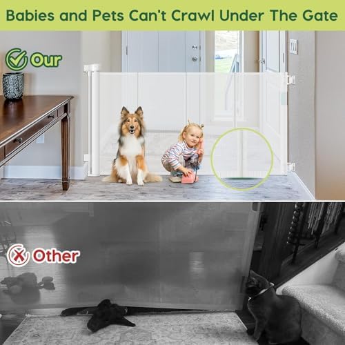 2 Pack Reinforced 55" Wide Retractable Baby Gates - Image 4