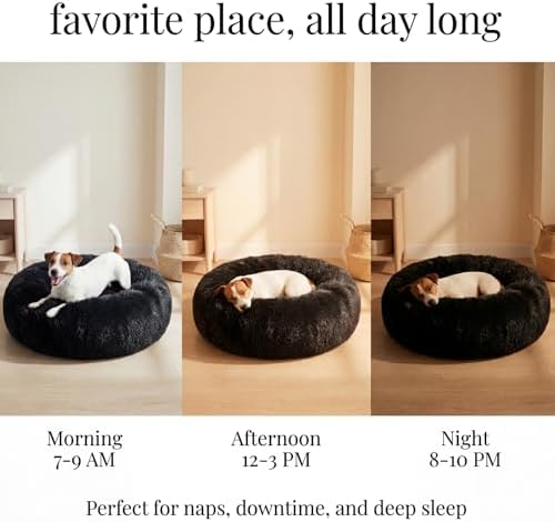 nononfish Cozy Donut Dog Bed, Soft Calming Bed - Image 6