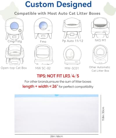 66 Count 26"x11.8" Cat Litter Box Bags Liners - Image 2