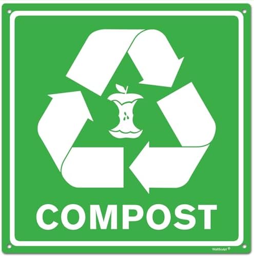 Compost Aluminum Metal Sign | Indoor Outdoor UV Stable & Weatherproof | Home by Unknown
